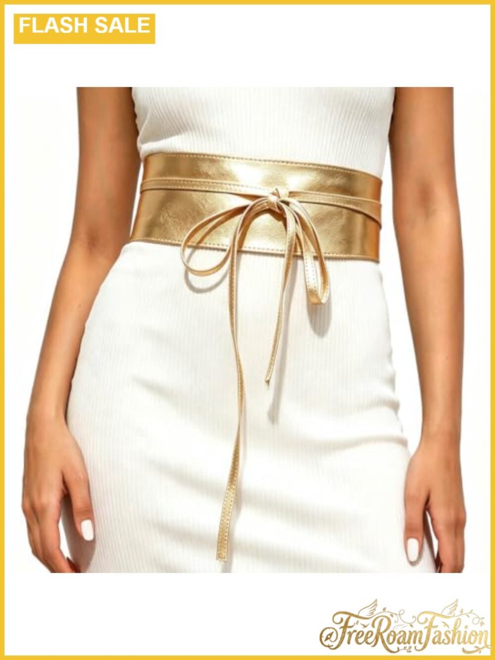 CLOACE Wide Leather Obi Belt Wrap Waist Corset Tie Fashion Accessory